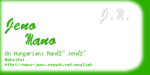 jeno mano business card